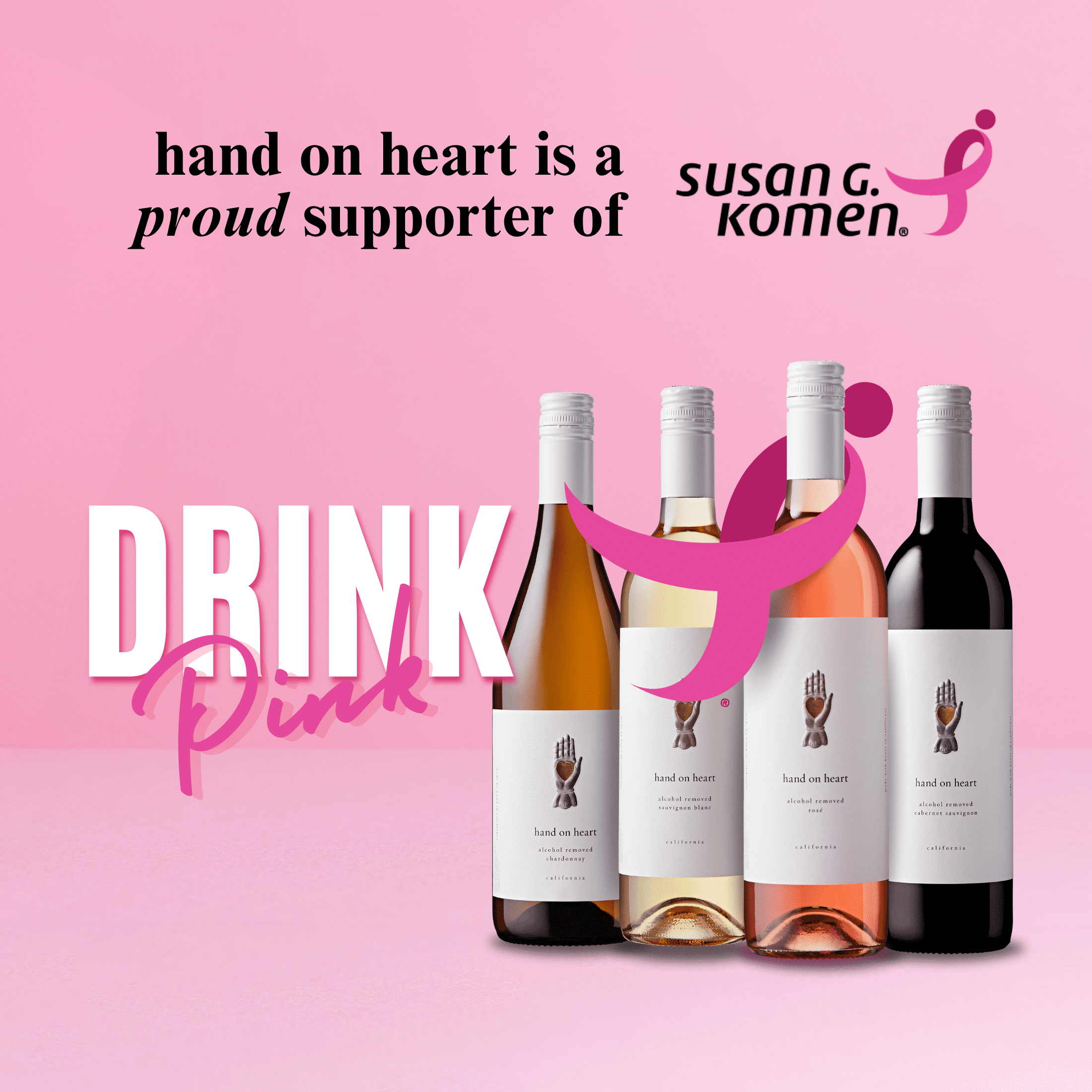 Hand on Heart Non-Alcoholic Cabernet Sauvignon 4-Pack (750ml)