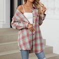 thumbnail image 5 of Futezty Plaid Shirts for Women Loose Fit Boyfriend Button Down Shirt Long Sleeve Casual Flannel Blouse Tops, 5 of 5