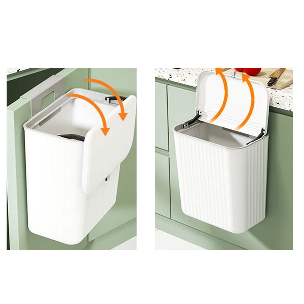 lanema Kitchen Trash Can 7/9L Wall Mounted Waste Bin Large Capacity Garbage Cans for Bathroom Dustbin Garbage Bin Trash Bin