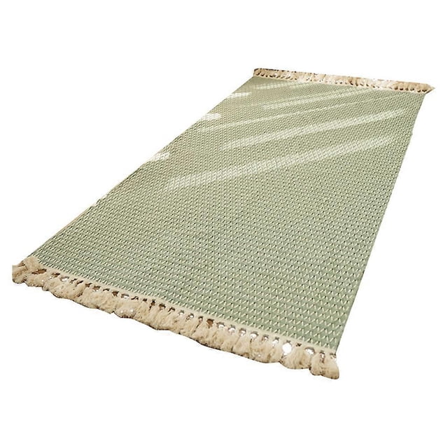 Cotton & Linen Woven Carpet Thin Fabric Can Be Machine Washed. Cotton Bedside Blanket