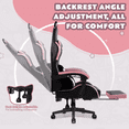 thumbnail image 4 of BOSSIN Pink Gaming Chair,Ergonomic Computer Chair for adult with Cat Paw Lumbar Cushion and Cat Ears, 4 of 7