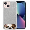 thumbnail image 1 of WIRESTER Clear/Silver Glitter Case, Sparkle Bling TPU Cover for Apple iPhone 13 6.1" 2021, Animal English Bulldog, 1 of 3