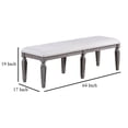 thumbnail image 5 of Winie Dining Bench with Turned Legs, 64 Inch Gray Wood and Fabric, 5 of 6