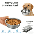 thumbnail image 5 of 2 Pack Stainless Steel Dog Bowls , Silicone Base Anti-Slip, Rust Resistant, Extra Thick Metal Pet Bowls for&nbsp; Large Dogs, 84oz, 5 of 7