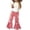 Pink, variant on Flare Jeans for Toddlers Star Print Wide Leg Denim Pants Baby Girls Ripped Bell Bottom Kids Trendy Casual Trousers Vintage Hip Hop Streetwear