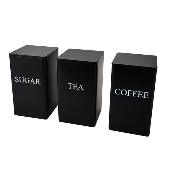 Coffee Tea Storage Set Airtight Metal Kitchen Canisters For Countertops Farmhouse Home Food Preservation Jars