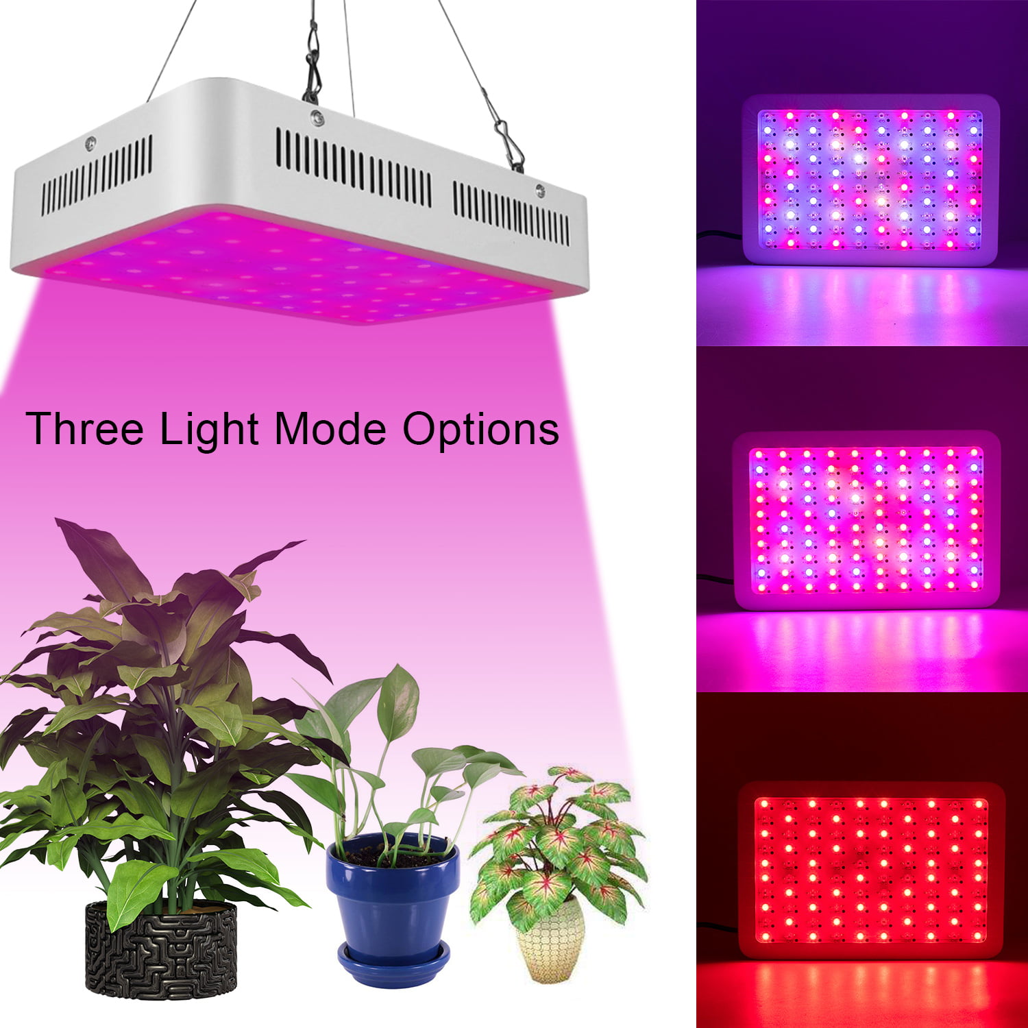 600W Dual Chips Full Light Spectrum LED Plant Growth Lamp Bloom Veg Fruit Flower 
