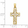 thumbnail image 2 of 10K Yellow Gold Diamond-Cut Filigree Cross Pendant (24 X 11) Made In Peru -Jewelry By Sweet Pea, 2 of 5