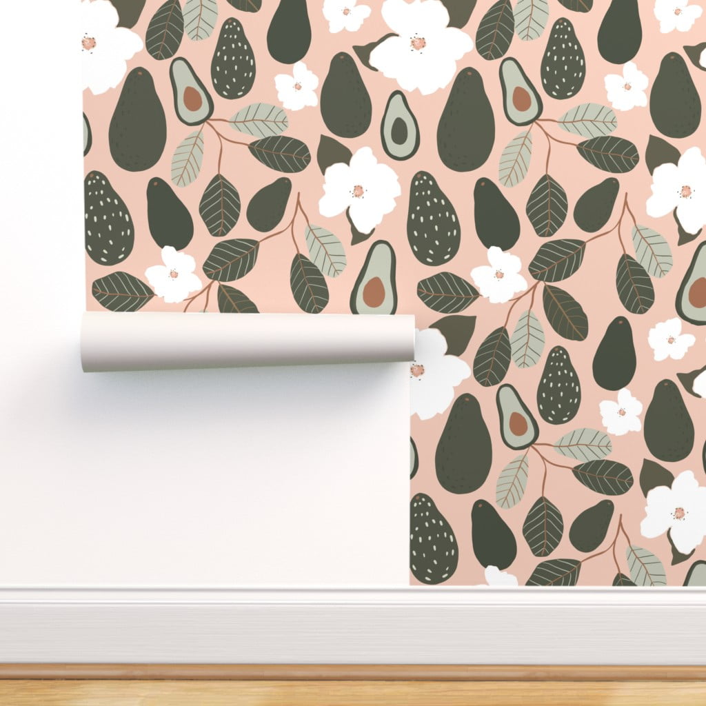 Peel-and-Stick Removable Wallpaper Avocado Floral Botanical Modern