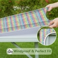 thumbnail image 6 of Colorful Striped Cartoon Unicorn Pattern Square Fitted Tablecloth with Elastic Edge,Square Table Cover,Washable Elastic Table Cover for Home Kitchen Party Decor 36"x36", 6 of 6