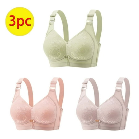 Itsame 3 Pack Everyday Sports Bra Set womens Full Support Bra Comfortable Breathable Wireless Comfort Bralette Set Orange Size XL