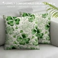 thumbnail image 3 of Awypu  Spring Summer Green Flower Clover Pillow Cases St Patricks Pillow Covers 18x18 Lucky Charms Throw Pillow Covers St Patricks Home Decor for Couch Bed Sofa, 3 of 5