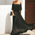 thumbnail image 1 of Gspmoly Robe d'Été, Robe en Chiffon Aguichant à Épaules Dénudées à Col en Ligne Décontractée pour Femme, Robe de Cocktail Offres Prime, 1 of 1