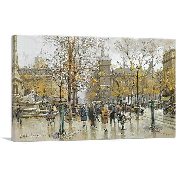 ARTCANVAS The Palace of Chatelet Canvas Art Print by Eugene Galien-Laloue - Size: 26" x 18" (0.75" Deep)
