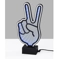 thumbnail image 4 of Simplee Adesso Infinity Neon Peace Sign Table/Wall Lamp, Black, Abs, Mirrored Plastic w. Neon border, 4 of 6