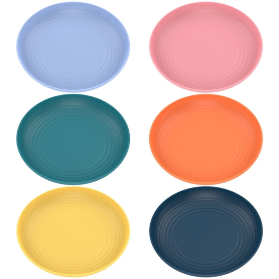 Austok 6 Pack 8.74 Inches Plastic Plates Lightweight Unbreakable Dinner Plates Microwave and Dishwasher Safe for Party School Kitchen