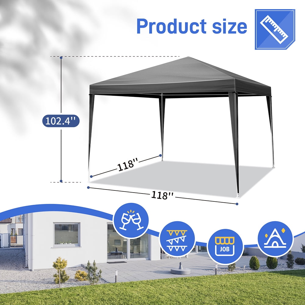 Aimee Lii 120" x120" Large Party Tent, Events Shelter Canopy Gazebo with 4 Side Walls, Shade Shelter for Weddings, Picnic, Black Aimee Lii 120" x120" Large Party Tent, Events Shelter Canopy Gazebo with 4 Side Walls, Shade Shelter for Weddings, Picnic, Black