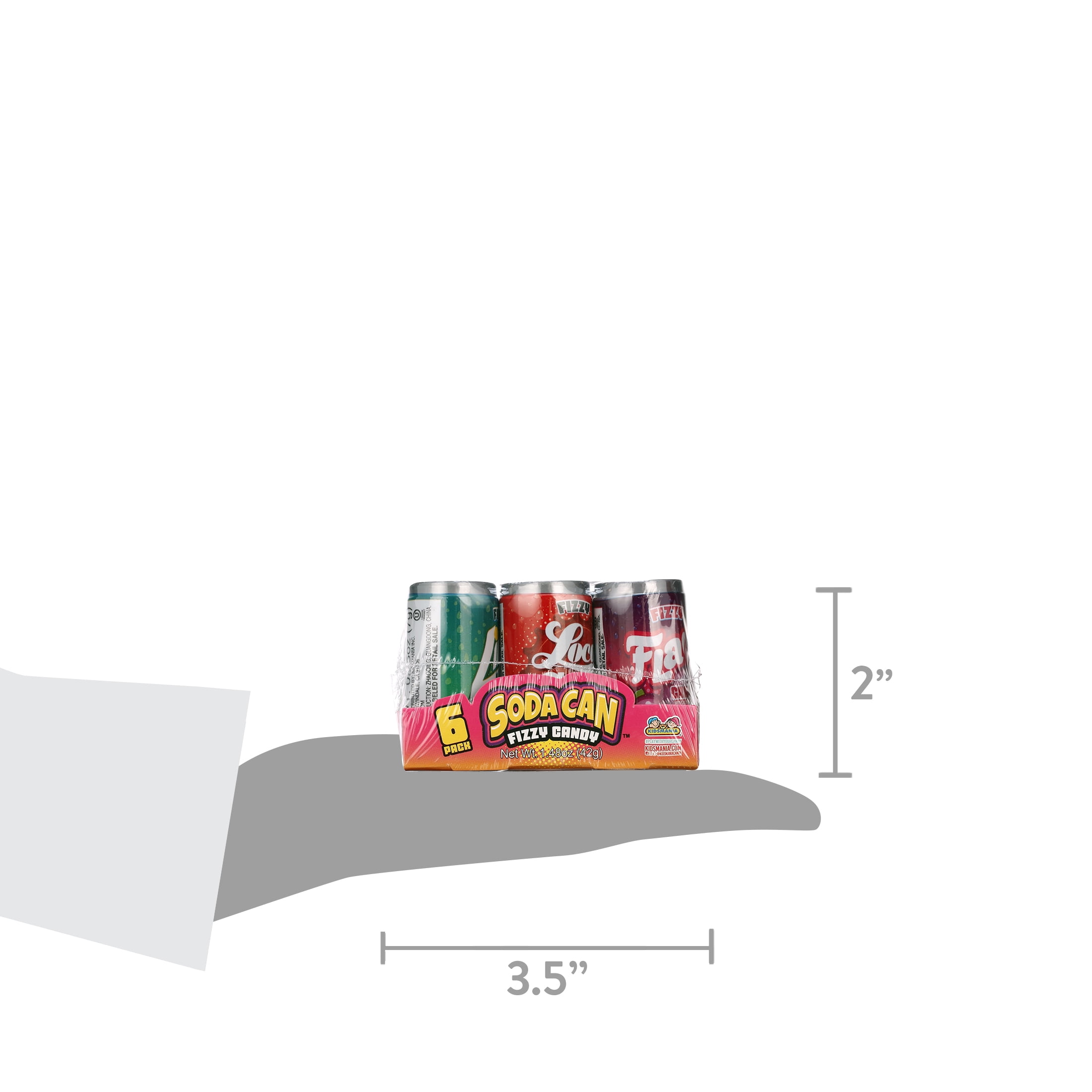 Mini Soda Can Fizzy Candy .25oz - 4 Assorted Flavors (12 Pack)