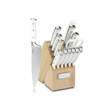 

Classic Forged Triple Rivet 15-Piece Cutlery Set with Block White and Stainless