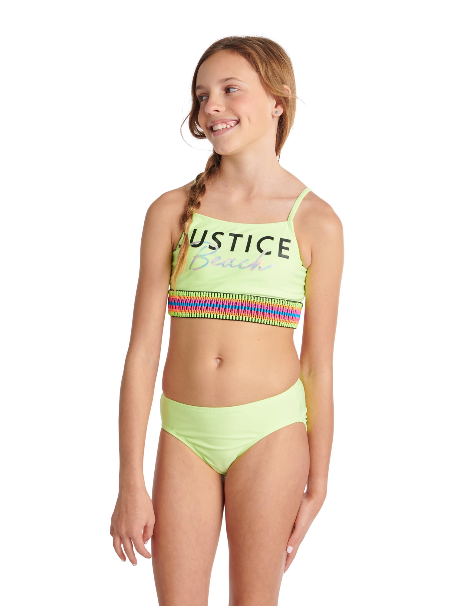 Details about   NWT Girls Justice 2-Piece Multi-Color Swimsuit 