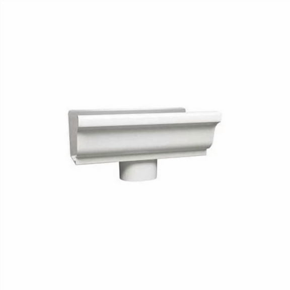 AMERIMAX HOME PRODUCTS End Piece With Drop, For 5-In. Gutter, White Aluminum, 5-In. 27010
