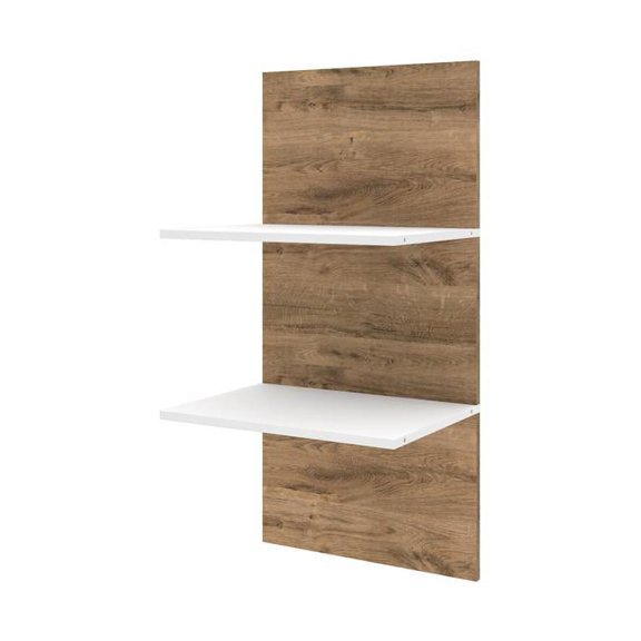 Cielo 20W Floating Shelves in Rustic Brown and White - Engineered Wood