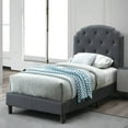 thumbnail image 6 of Queen Bed with Button Tufted Scalloped Headboard Gray- Saltoro Sherpi, 6 of 6