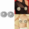 thumbnail image 2 of Women Round Nipple Cover Rhinestones Pasties Reusable Diamond Chest Stickers, 2 of 13