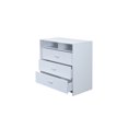 thumbnail image 2 of Hodedah 3-Drawer Engineered Wood Dresser with Open Shelf/Compartments - White, 2 of 7