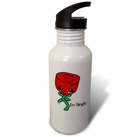 

Cute Funny Sad Weeping Kawaii Single Red Rose Cartoon Vector Illustration 21 oz Sports Water Bottle wb-115400-1
