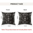 thumbnail image 3 of Boho Black Throw Pillow Covers 16x16 inch Set of 2, Bohemian Persian Carpet Double Sided Pattern Soft Plush Cushion Cover for Couch Sofa Bed Decorative, Only Pillowcase (No Insert), 3 of 6
