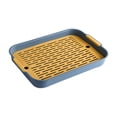 thumbnail image 2 of Small Animal Litter Box with Grid, Pet Potty Training Tray for Rabbits Hamsters Guinea Pigs Hedgehogs Chinchillas Ferrets, Easy-Clean Cage Toilet with Splash Guard Fence, Blue, for Cage Training, 2 of 6
