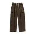 thumbnail image 1 of Pantalones cargo informales de pana con cintura elástica y cordón para hombre - Tejido de poliéster, tallas M-XXXL, corte holgado, cuatro bolsillos profundos, 1 of 7
