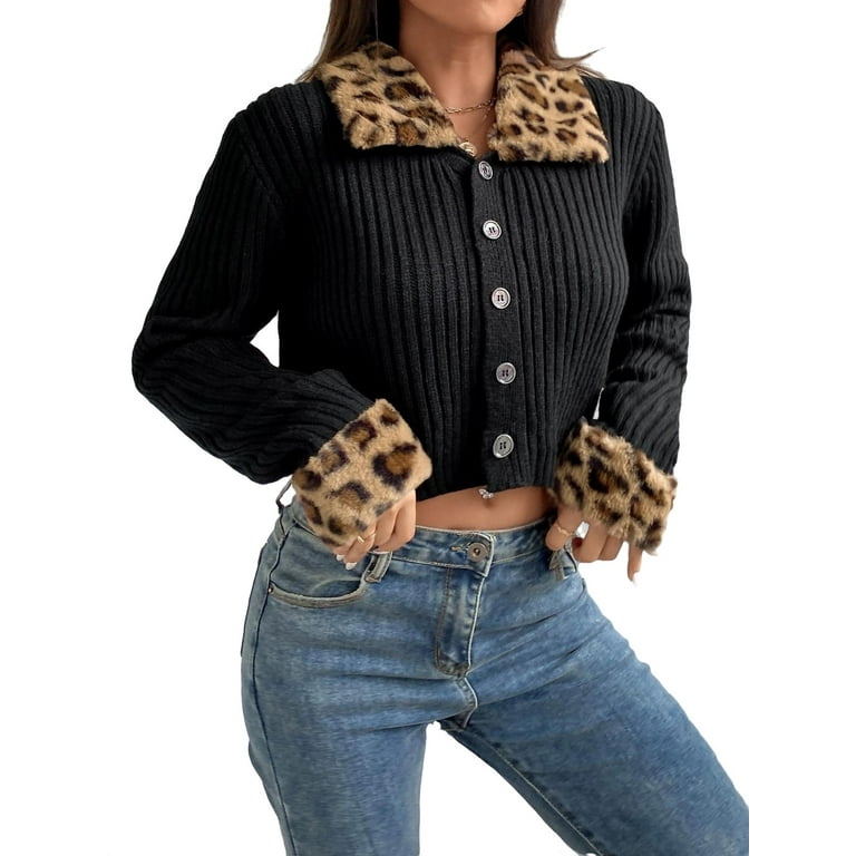 Walmart leopard clearance cardigan