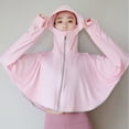 thumbnail image 3 of Veste à Capuche de Protection Solaire, Trous de Doigts de Main Trou de Cheveux Vêtements de Protection Solaire Résistant à la Soie Glacée pour la Course à Pied, 3 of 3