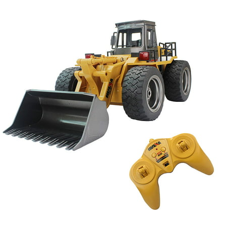 Fistone RC Truck Alloy Shovel Loader Tractor 2.4G Radio Control 4 Wheel Bulldozer 4WD Front Loader Construction Vehicle Electronic Toys Game Hobby Model with Light and (Best Tractor Driving Games)