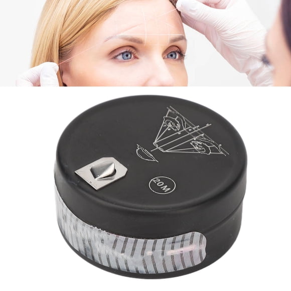 65.6ft Pre Inked Brow Mapping String, Professional Microblading Marking Thread for Eyebrow Tattooing with Cutting Tool