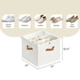 thumbnail image 3 of ColourTree White Organizer for Closet With Zipper, Foldable Shoe Storage Containers Baskets Boxes Bins w/Adjustable Dividers, Fits 16 Pairs, 3 of 6