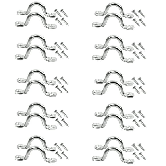 KNOX Pad Eye Loops for Bimini Tops, 316 Stainless Steel, Tie Down Loop, Boat Deck Saddle, Bimini Hardware Fitting, Tie Down Anchor Point, Footman's Loop, Eye Straps for Kayak and Canoe Rigging 20-Pack