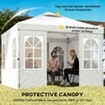 thumbnail image 3 of Outsunny 9.6 x 9.6 ft Pop Up Canopy Tent with Sidewalls, One Push Setup, UPF50+ Outdoor Portable Instant Canopy Shelter with Sandbags, White, 3 of 9