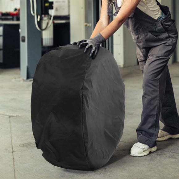 ETHZZLE Black Tire Cover for Car and Trailer Spare Tires Sunproof Waterproof with Easy Install Windproof Hook