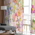thumbnail image 4 of Spring Floral Sheer Curtains 84 Inches Long 2 Panels Set, Window Sheer Curtains for Living Room/Bedroom, Elegant Watercolor Botanical Summer Flower Light Filtering Rod Pocket Curtain 52'' x 84'' x 2, 4 of 7