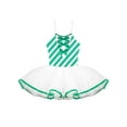 thumbnail image 3 of JanJean Girls Candy Cane Bowknot Mesh Ballet Tutu Dress Figure Ice Skating Leotard Dress Christmas Green 8, 3 of 7