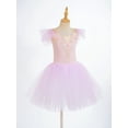 thumbnail image 5 of YiZYiF Girls Sequins Swan Ballet Dance Leotard Dress with Gloves Hair Clip Dancewear, 5 of 7