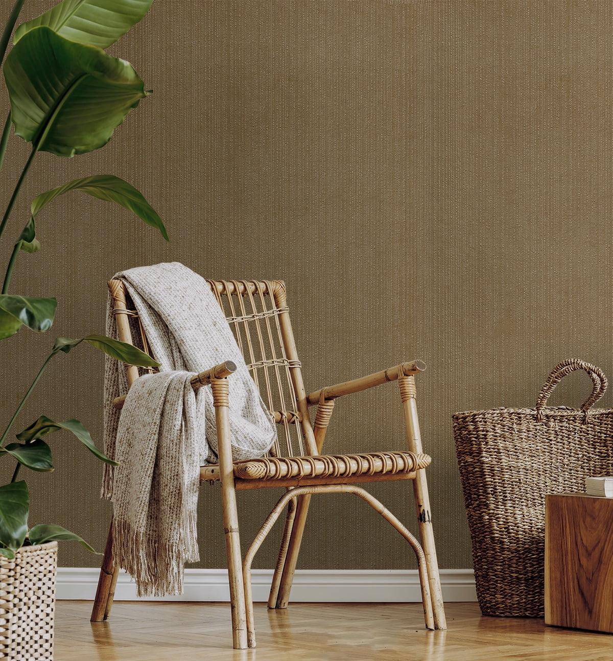 Seabrook Designs Erismann Linen Stripe Paintable Wallpaper - 20.9 in. W x 33 ft. L
