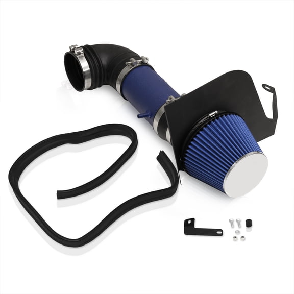 AJP Distributors Cold Air Short Ram Intake CAI SRI Induction System Kit Blue Aluminum Piping   Heat Shield Filter Compatible/Replacement For Cadillac CTS-V V8 5.7L 6.0L 2004 2005 2006 2007 04 05 06 07