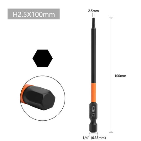 

Sufanic Hex Head Electric Wrench Drill Bits100mm Metric Electric Screwdriver Bit