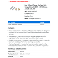 thumbnail image 2 of Rear Exhaust Flange Stud and Nut - Compatible with 2005 - 2015 Nissan Armada 5.6L V8 2006 2007 2008 2009 2010 2011 2012 2013 2014, 2 of 2