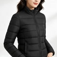 thumbnail image 4 of Smsaxvxz Women's Puffer Jacket Casual Quilted Packable Lightweight Zip Up Coats Long Sleeve Windproof Winter Warm Outerwear Black S, 4 of 6