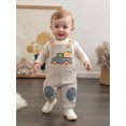 thumbnail image 5 of BemeyourBBs Baby Boy's Fall Sets Long Sleeve Romper Pumpkin Striped Overalls, 5 of 9